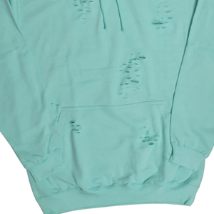 Sudadera con capucha verde menta desgastada, estilo oversize, streetwear, venta al por mayor, sudadera con capucha vintage desgastada - Product Image 2