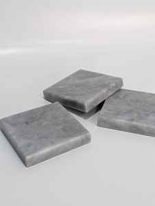 แผ่นรองแก้วหินอ่อนสีเทาโดฟ ขัดเงา ชุด 2 4 6 ชิ้น ของขวัญสำหรับบ้านใหม่ - Product Image 2