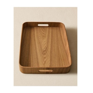 Plateaux en bois naturel pour servir du thé ou du café, disponibles en formes rondes et rectangulaires - Product Image 5