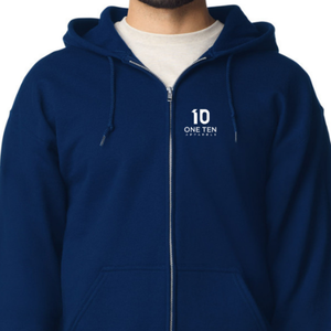 Sudadera con Capucha Completa con Cremallera para Adulto, Color Azul Marino, Chaqueta con Capucha de Mezcla de Algodón Premium, Ropa Deportiva Casual con Logotipo Personalizado para Hombre - Product Image 5