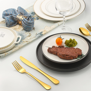 Elegant Gold Flatware <b>Set</b> With Spoon Fork Knife Dishwasher Safe Wedding Tableware Collection At <b>Cheap</b> Price - Product Image 5