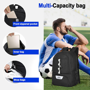 Sacs à dos de football respirants personnalisés avec fermeture éclair, sacs d'équipe sportive, équipement d'entraînement de football, légers, durables, fabricant OEM Pakistan - Product Image 4