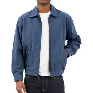 Blouson bomber gris pour homme, fermeture éclair, coupe décontractée, coupe-vent, col rabattable, coupe régulière, vêtement d'automne - Product Image 4