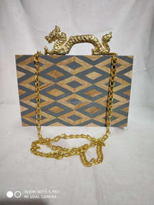 Bolso de Mano de Resina Personalizado de Lujo Indio, Pintado a Mano, Modelo Clutch, Bolsos de Hombro de Crafting Crafts, Modelo CTR - Product Image 3