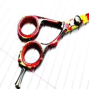 Professional <b>Left</b>-<b>Handed</b> 35 Tooth Thinning Shear Japanese Stainless Steel Salon Hairdresser <b>Scissors</b> Long Handle Plastic Handle - Product Image 6