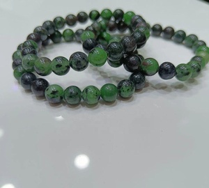 <b>Ruby</b> Zoisite <b>bracelet</b> high quality and precious stone 8mm Size For natural beads <b>bracelet</b> also used for healing and energy - Product Image 6