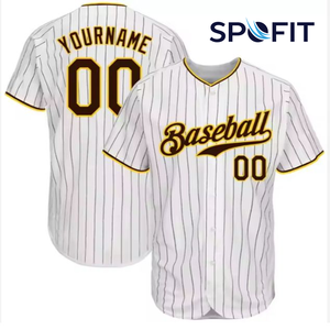 Custom Navy Pinstripe Baseball Jersey Sublimated Team Uniform Personalized Name Number Baseball Shirt OEM ODM - Product Image 4