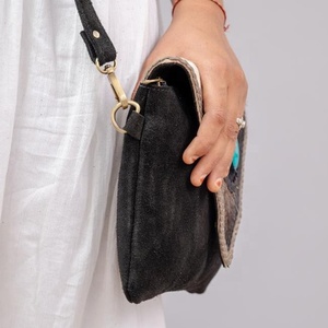 2025 Hot Sale Designer Genuine Leather Turquoise Stone On Flap Ladies Elegant Cowhide Fur <b>Cross</b> <b>Body</b> Sling Square <b>Bags</b> For Women - Product Image 2