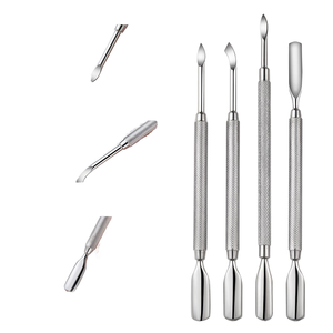 Fettle Med - Empujador y Removedor de Cutículas para Uñas, Acero Inoxidable, Herramientas de Manicura para Piel Muerta, Reutilizables, de Doble Punta, Alta Calidad - Product Image 1