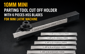FAIRDEALS365 10mm Mini Parting <b>Tool</b> Cut off Holder with 6 Pieces HSS Blades for Mini <b>Lathe</b> Machine - Product Image 2