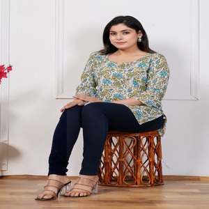 Women Rayon Green Printed Kurti Top Ethnic <b>Tunic</b> Casual Wear Kurti - Product Image 4