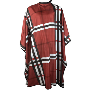 ผ้าคลุมตัดผมกันน้ำพิมพ์ลายโพลีเอสเตอร์สีดำพร้อมโลโก้แบรนด์ตามสั่งสำหรับร้านเสริมสวย พร้อมตะขอซิลิโคน - Product Image 1