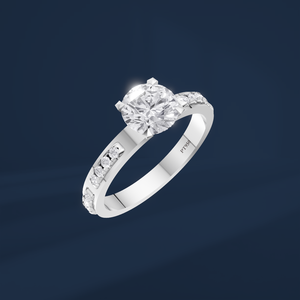 Bague de fiançailles classique pour femme avec diamant rond taille brillant de 1 carat en platine PT950 - Product Image 1