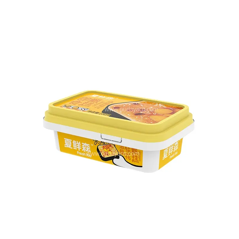 8 ounce custom printed pp plastic tub box with lid small butter square cheese ice cream container