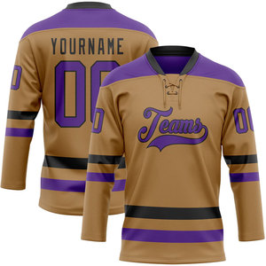 Maillot de hockey sur glace personnalisé pour homme, manches longues, col en V, logo des équipes sublimé, polyester respirant, coupe régulière pour adulte - Product Image 1