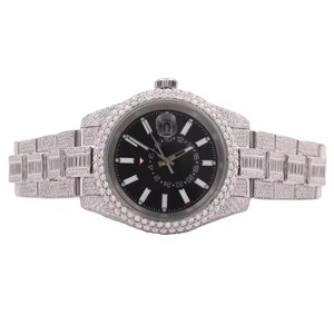 Luxury Men's 45.66mm Sport <b>Watch</b> Iced Dial Big Moissanite Diamonds Custom Logo Ceramic <b>Case</b> Quartz High Quality Rubber Hip Hop - Product Image 4