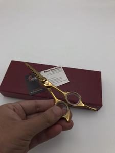 Tijeras profesionales de peluquero J2 chapadas en oro, herramienta de belleza, punta de espina de pescado afilada de acero inoxidable para uso en salón, superventas - Product Image 3