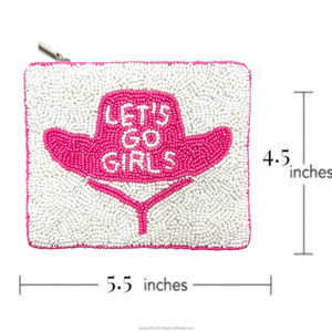 Pochette personnalisée pour porte-monnaie de golf rose perlée pochette à fermeture éclair Mini portefeuille pour dames mignon pochette petit sac cadeau pour femmes - Product Image 6