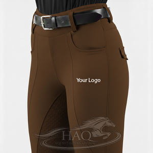 Leggings d'équitation taille haute pour femmes avec grip en silicone, collants d'équitation respirants et extensibles pour l'entraînement, logo personnalisé - Product Image 1