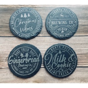 Ensemble de sous-verres en bois d'acajou faits à la main, vente en gros |   Design en relief |   En vrac - Product Image 5