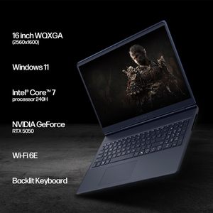 Ordinateur portable de jeu Dell Alienware 16 Aurora AC16250, processeur Intel Core i7 240H, carte graphique NVIDIA GeForce RTX 5050, écran 16 pouces WQXGA 120 Hz IPS, 16 Go de RAM, 2 To - Product Image 2