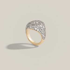 Bague Chevalière Promesse Rose Or Massif 14K 18K Diamant de Laboratoire Taille Ronde Pavé Vintage 12mm Finition Antique Bande Déclaration Vintage - Product Image 3