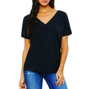 Camisetas de Mujer de Secado Rápido y Transpirables con Cuello en V, Manga Corta, Poliéster/Algodón, la Mejor Calidad - Product Image 1