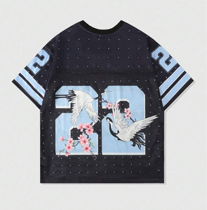 เสื้อรักบี้ตาข่ายสไตล์ฮิปฮอปสุดเท่ - เสื้อผ้าลำลองแนวสตรีทแวร์ - ระบายอากาศได้ดี กันน้ำ เป็นมิตรกับสิ่งแวดล้อม ติดกระดุมเต็มตัว เสื้อผ้ากีฬา - Product Image 2