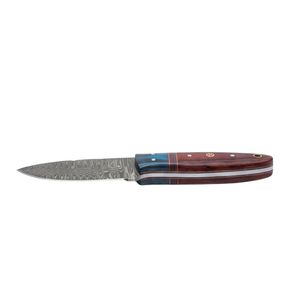 Red Blue <b>Multi</b> Color Damascus Steel Fixed Blade Wood Handle Forged Steel Skinner Hunting Knife <b>Camping</b> Outdoor Survival <b>Tool</b> - Product Image 4