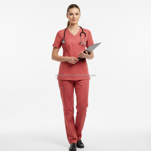 Conjunto de Uniforme Médico Personalizado con Logotipo Bordado, Tela Transpirable, Bolsillo Lateral, Puños Ajustables, para Trabajadores de Fábrica - Product Image 1