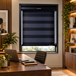 WINHOME ZB Super Black Series Stores Zebra Jour/Nuit Électriques Modernes pour Hôtellerie, Équipes d'Approvisionnement, Espaces de Travail de Bureau, Personnalisables - Product Image 1