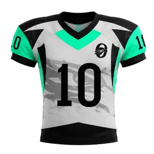 ชุดเสื้อฟุตบอลอเมริกันสีขาวดำแขนสั้นพร้อมกางเกงขาสั้นเข้าชุด สำหรับการฝึกซ้อมและการเล่นเป็นทีม - Product Image 3