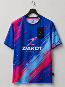 เสื้อยืด ZIAKOT ดีไซน์ใหม่สำหรับผู้ชาย สีฟ้า สีชมพูร้อน สีแดง-ฟ้าพาสเทล ลาย 3 มิติ แบบนามธรรม ลายเส้นสาด สีสันสดใส สำหรับออกกำลังกาย - Product Image 1