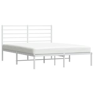 Cadre de lit king size en acier thermolaqué blanc – Catégorie de produits : Lits métalliques - Product Image 4