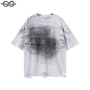 Custom Heavyweight <b>Silk</b> Screen Printed <b>Black</b> Regular Fit Men's 100% Cotton O-Neck T-<b>Shirt</b> Breathable Quick Dry Streetwear Casual - Product Image 3