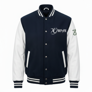 Ropa al por Mayor con Mangas de Cuero Estilo Americano Sostenible, Impresión por Sublimación, Diseño Original Universitario - Product Image 1