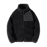 Veste polaire tactique Sherpa épaisse et chaude pour homme, personnalisable avec logo, idéale pour l'hiver et le travail en extérieur, avec fermeture éclair et imprimé dessin animé