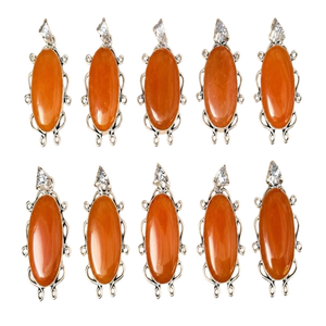 Pendentifs en Agate Rouge Carnelian Naturelle, Pierre Précieuse Sculptée avec Gravure « Avec Amour », Vente en Gros - Product Image 1
