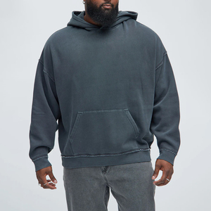 Fashion Custom Logo Men's <b>Hoodie</b> Pullover 100% Organic Cotton <b>Plain</b> <b>Hoodie</b> Mens Vintage <b>Hoodie</b> Washed Heavyweight Blank - Product Image 1