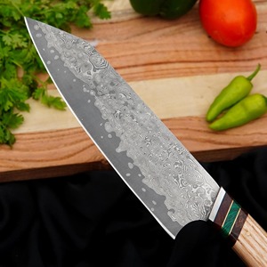 Couteau de chef en acier inoxydable forgé à la main, 6-7,9 pouces, manche en bois d'olivier, étui en cuir, finition satinée, ambidextre, style artisanal, 3,0 mm - Product Image 6