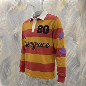 Maillot de rugby Snowgrace à manches longues, motif rayé, col rabattu, coupe classique, vêtements unisexes pour adultes - Product Image 4