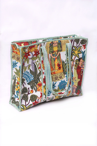 Bolso Tote Acolchado, Bolso Tote de Algodón Hecho a Mano, Bolso con Estampado Artístico Boho, Bolso de Viaje Grande, Bolso de Hombro Acolchado Floral - Product Image 2