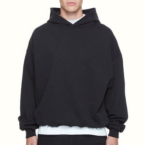 <b>Men's</b> Oversized Hooded Sweatshirt Solid <b>Pink</b> Fleece Regular Sleeve Autumn Casual Wear Knitted <b>Hoodie</b> - Product Image 6