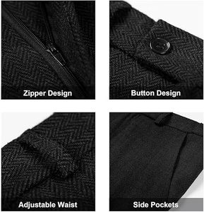 Plain Black Slim Fit 100% <b>Wool</b> Plus Size Italian Style Mens Suits 3-Piece Fashion Wear Casual Wedding Stylish Groom <b>Pant</b> Coat - Product Image 2