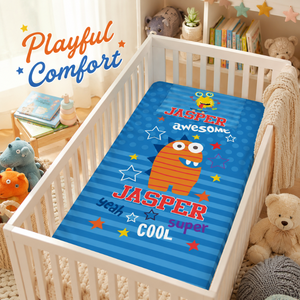 Baby Knitted Fitted Crib Sheet | Cartoon Animal <b>Print</b> Organic Cotton Mattress Cover Soft Breathable <b>Nursery</b> Bedding Custom - Product Image 3