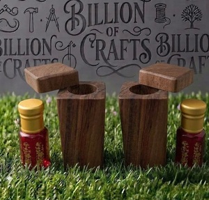 Boîte en bois naturel vide pour flacon d'attar, étui pour huile de parfum Oudh arabe - Product Image 1