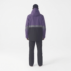 Veste de ski pour homme HAWK EYE, à blocs de couleur, imperméable, à capuche, violet noir, vêtements de neige d'extérieur, isolation synthétique - Product Image 2