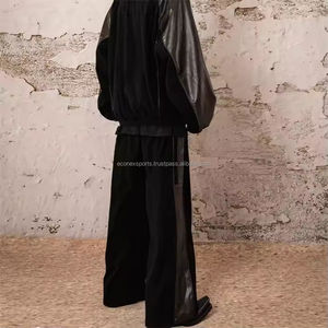 High Quality <b>Nylon</b> Waterproof Windbreaker Oversized Tracksuit for Men Custom Embroidery Logo Lightweight Blank Contrast <b>Fabric</b> - Product Image 4