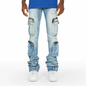 Pantalon en jean pour homme style hip-hop, coton, effet usé, haute qualité, design personnalisé, mode décontractée, toutes saisons, pantalon en denim pour homme - Product Image 2