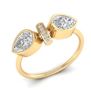 Bagues de fiançailles REYES GRA certifiées VVS en moissanite, double pierre en forme de poire, en argent sterling 925, bijoux de mariage pour cadeau - Product Image 2